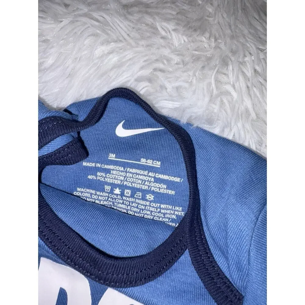 Nike “Just Do It” Baby 3 Mo. Classic “Just Do It” Blue Romper. Cute, Great Shape
